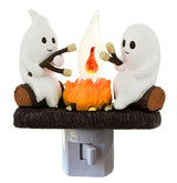 Safe Halloween Nightlight – Replace Open Flame Candles with Flickering LED Ghost Campfire Resin Figurine