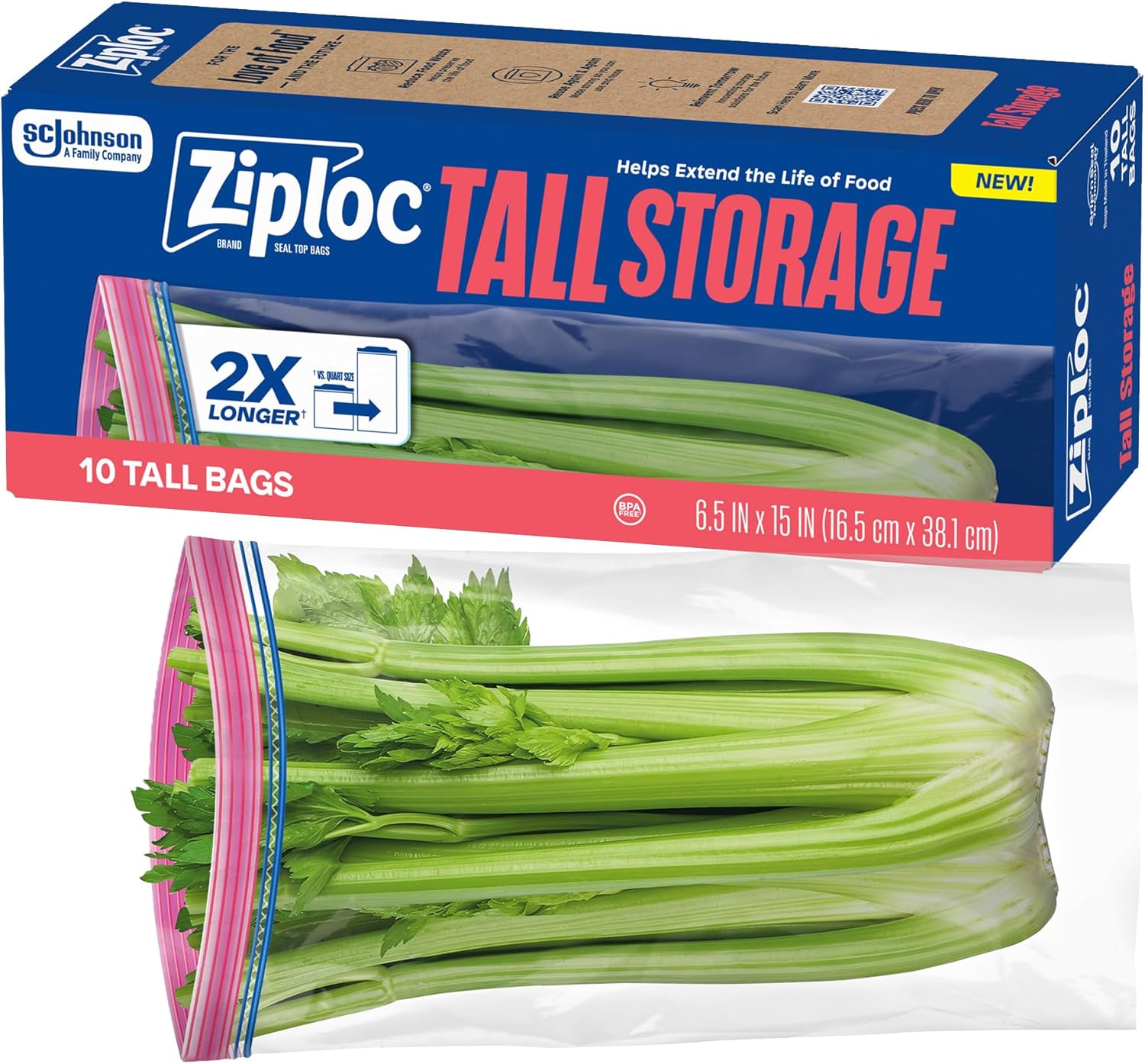 2x longer than standard quart-size storage bags