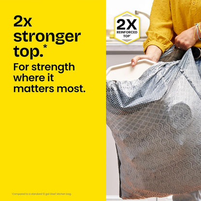 2x reinforced top to resist rips when pulling from the can or carrying out