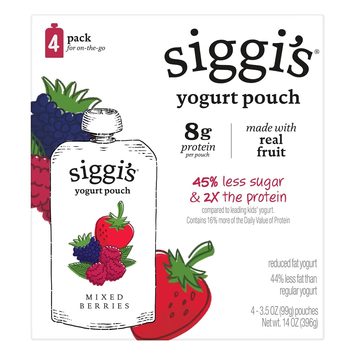 3.5 oz single-serve pouch with no-mess squeeze design for on-the-go consumption
