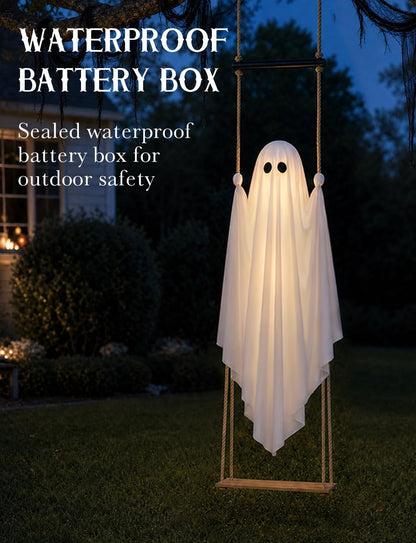 3.7ft ghost body made of thick hemp rope, high-quality fishing line, and solid pine wood frame