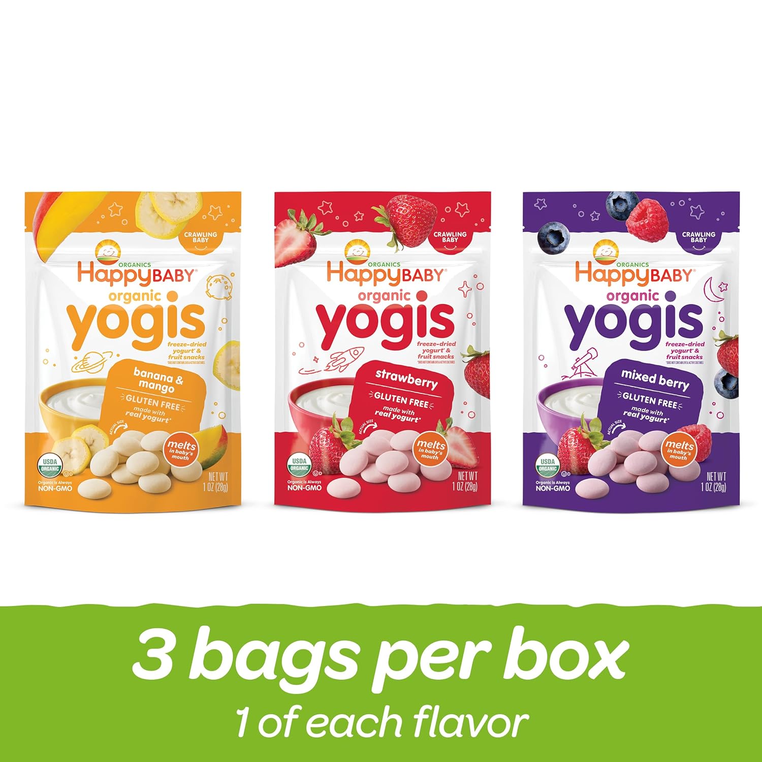 3-flavor variety pack (strawberry, banana, mixed berry) in one purchase