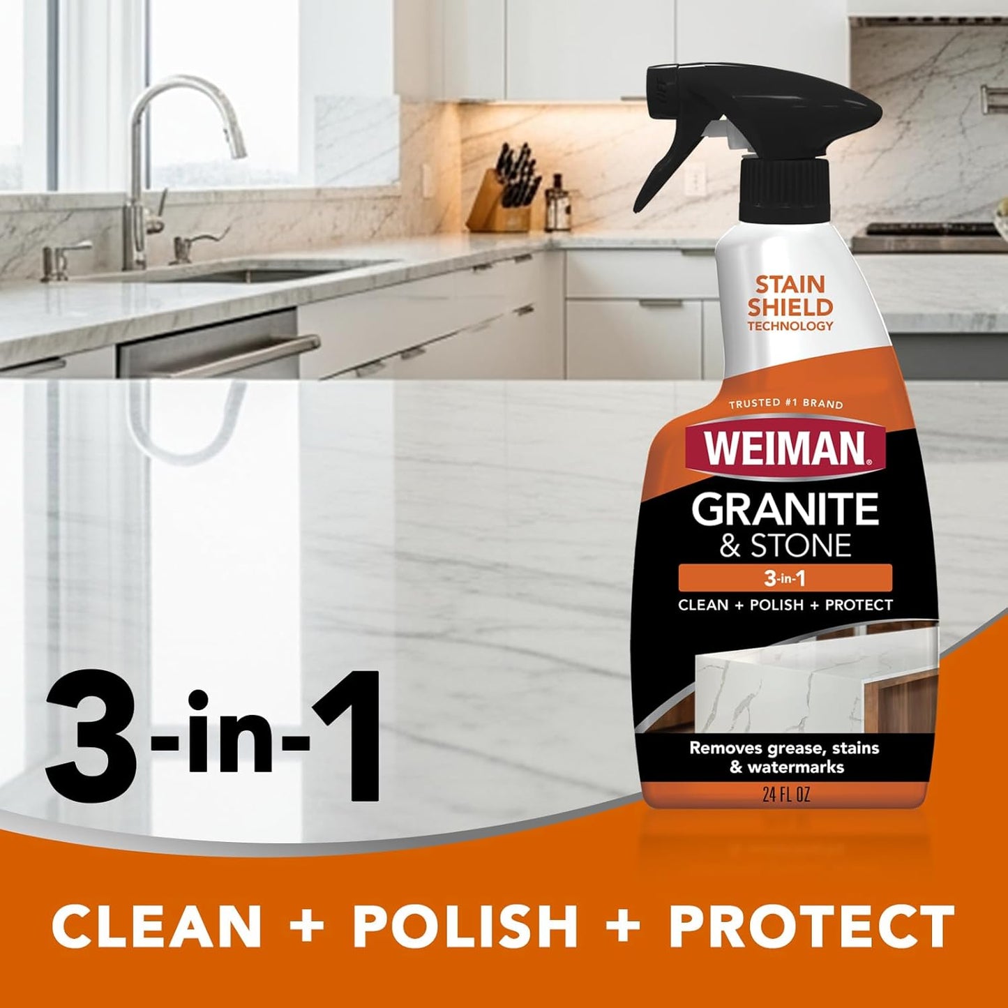 3-in-1 action: cleans, polishes, and protects in a single spray-and-wipe step