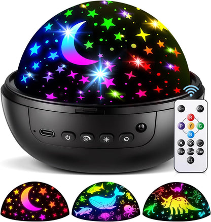 3 interchangeable hd projection films: stars & moon, ocean animals, dinosaurs