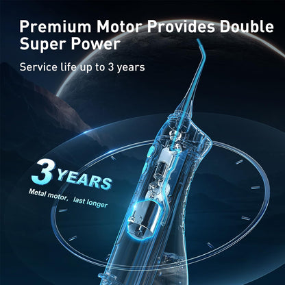3 operation modes and 5 interchangeable jet tips, plus 3-year motor durability warranty