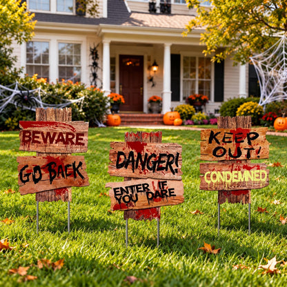 Votris Halloween Lawn Stakes 3 Pack – Decorative Halloween Accent Pieces for Porch Atmosphere and Garden Vignette