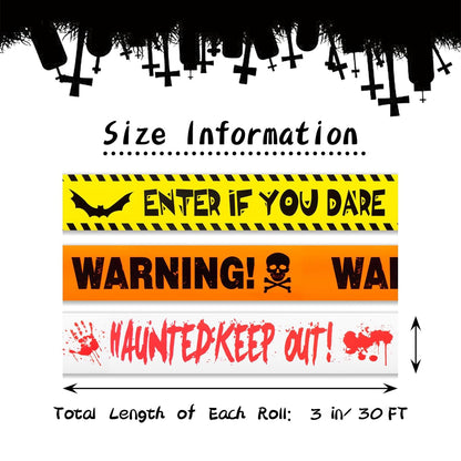 3-piece bundle with designs: warning, enter if you dare, haunted keep out