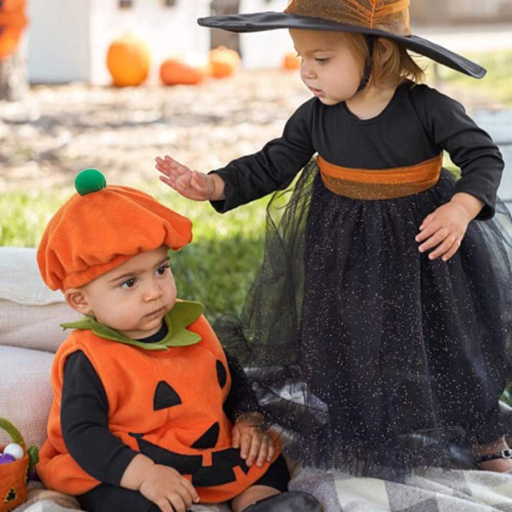 BigOtters Infant Pumpkin Costume Set – Unisex Halloween Outfit for Baby's First Holiday, Gentle on Sensitive Skin