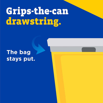 3-ply grips-the-can drawstring for secure closure and easy carry