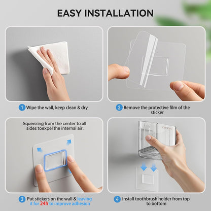 3-Slot Slide-Out Toothbrush Holder – Functional Storage Solution for Stress-Free Morning Prep