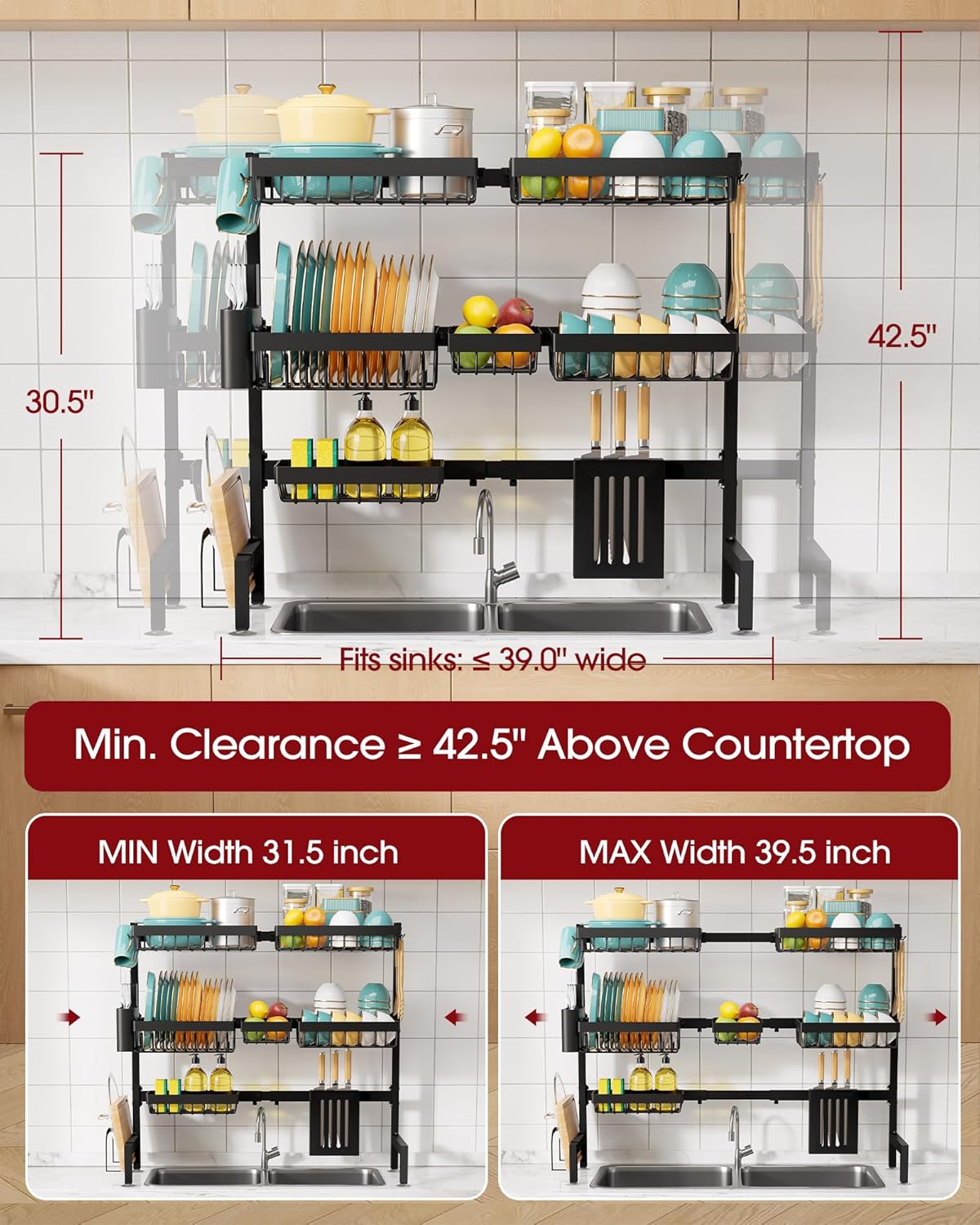 3-tier xx-large layout with up to 6 baskets depending on variant