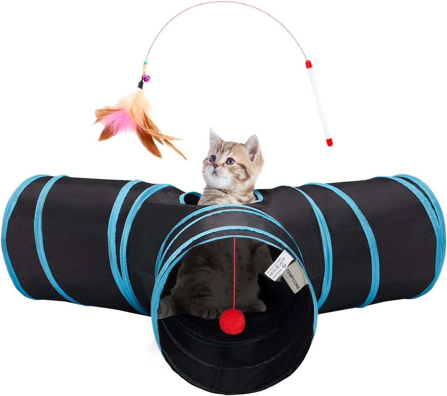 3-way collapsible tunnel configuration with spring steel frame and protective end caps