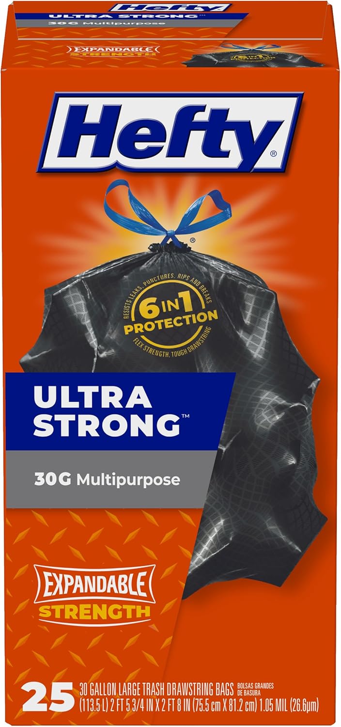 30 gallon large-capacity bag sized wider and taller than standard kitchen liners