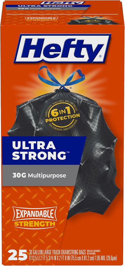 30 gallon large-capacity bag sized wider and taller than standard kitchen liners