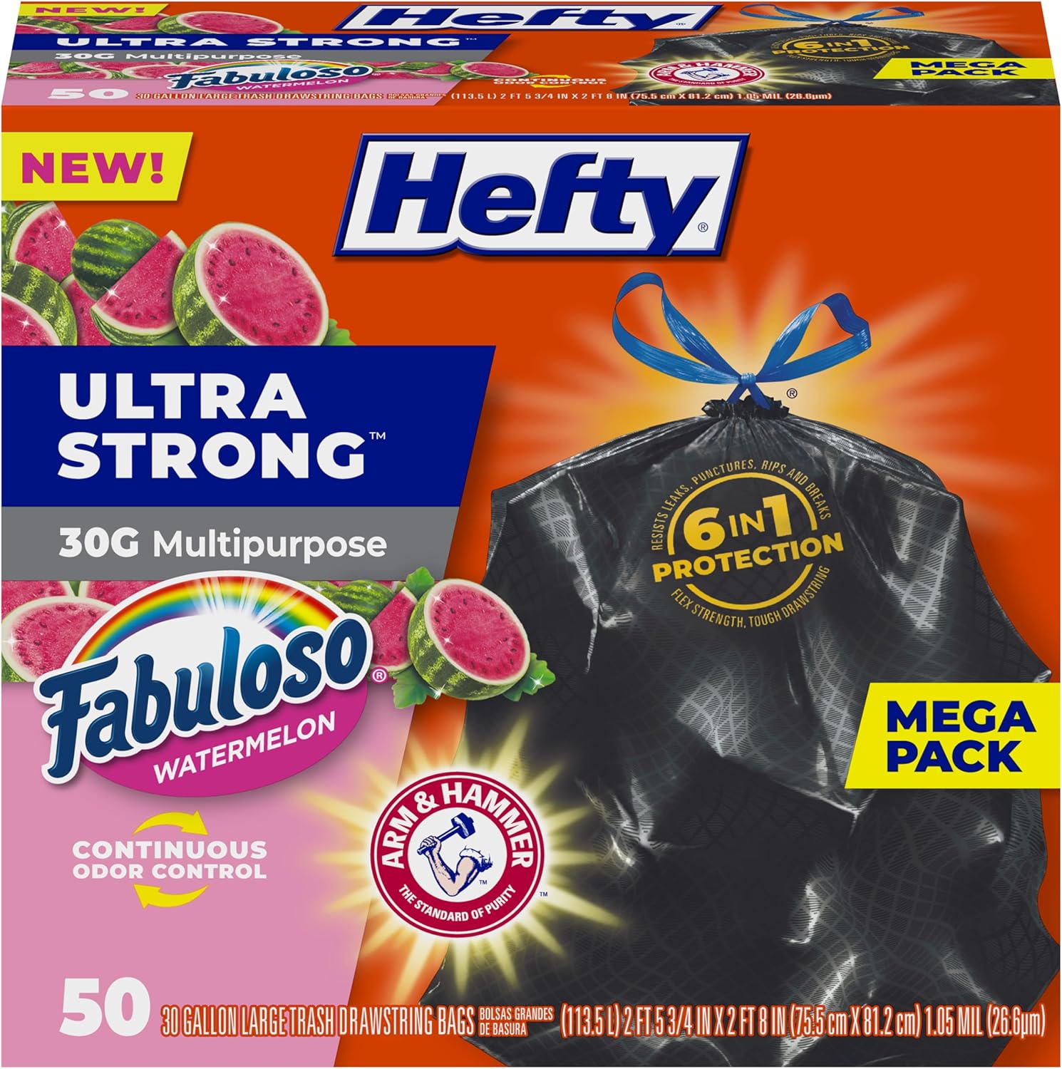 30 gallon large-capacity polyethylene construction at 1.05 mil thickness