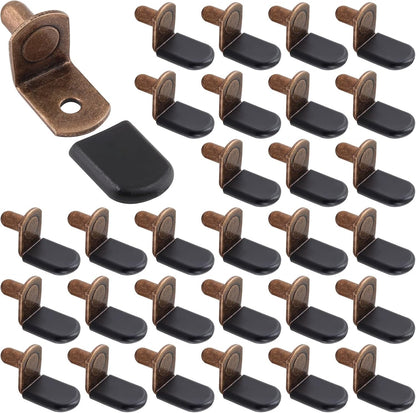 30-piece set of 6mm (1/4 inch) l-shaped glass shelf support pegs