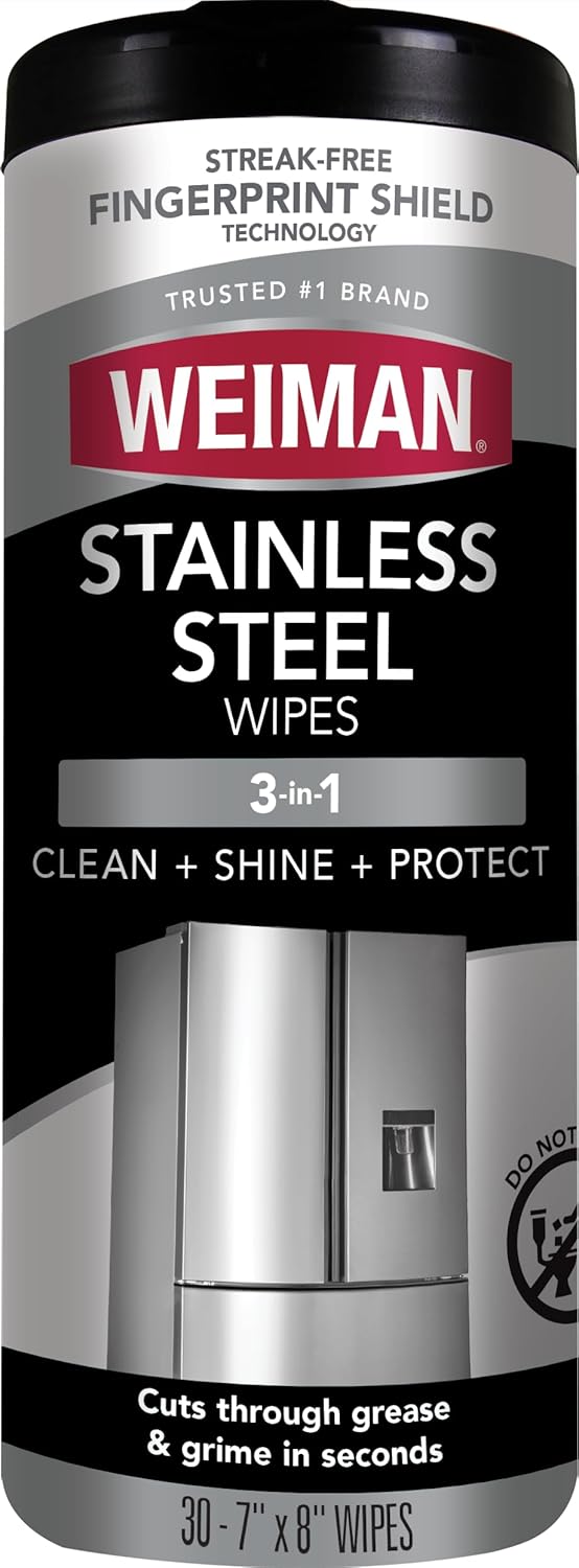 30 pre-moistened anti-fingerprint wipes in resealable canister