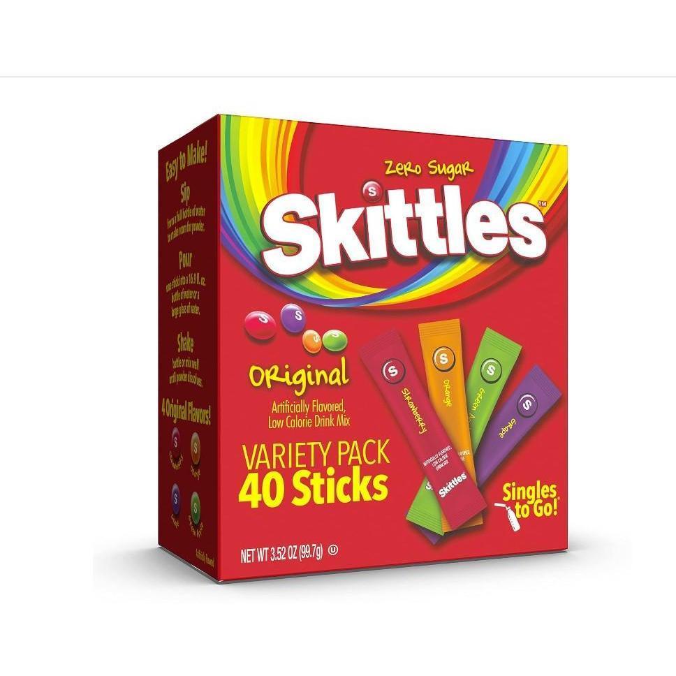 30 single-serve powder sticks per box, each sized for a standard 16.9 fl oz water bottle