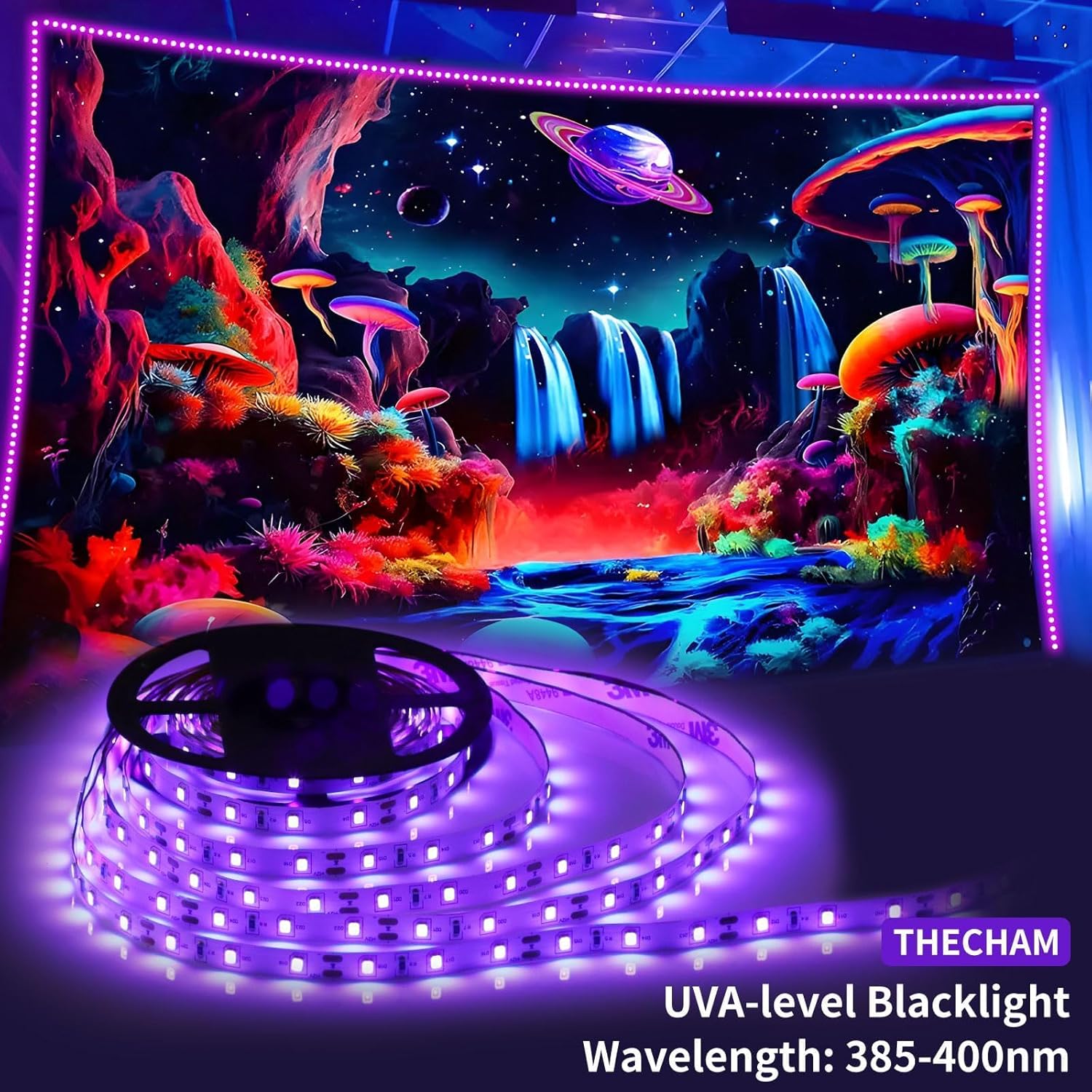 300 led blacklight emitters across a flexible 12v strip