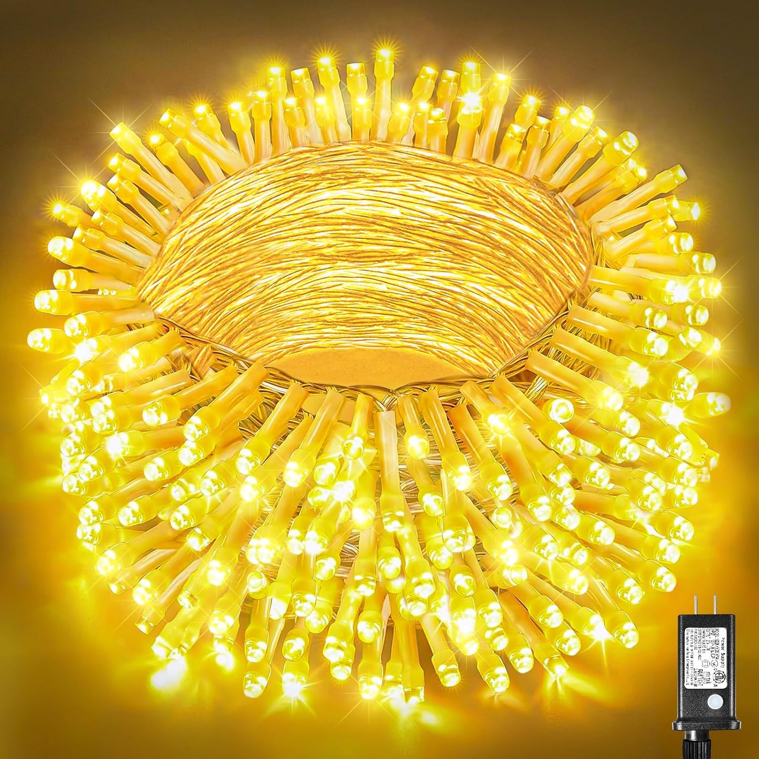 300 led count with 3000k warm white output (scaling to 1000 led / 328ft in larger variants)