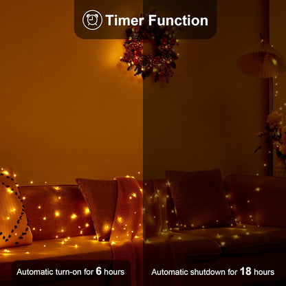 3000k warm white color temperature with 7 color variants (warm white, cool white, multicolor, red, blue, green, orange)