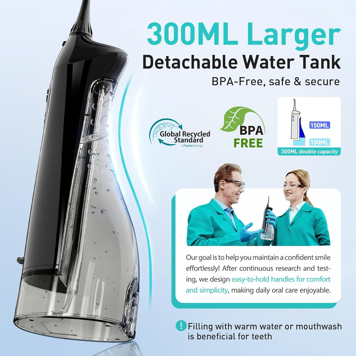 300ml bpa-free extra-large water tank