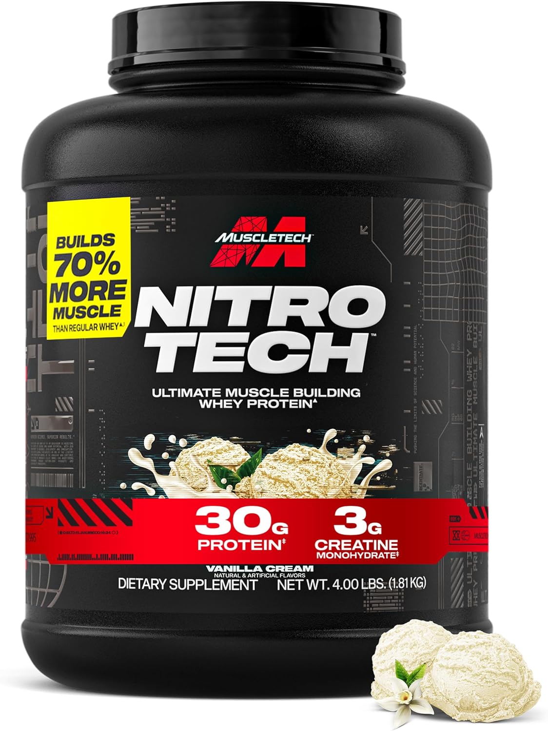 30g whey protein (isolate-focused) per scoop