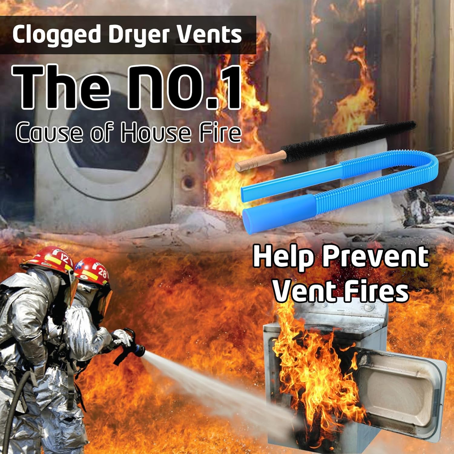 31.5-inch flexible hose reaching deep into dryer vents and appliance gaps