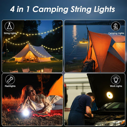 32.8ft retractable string with hand-crank quick storage system