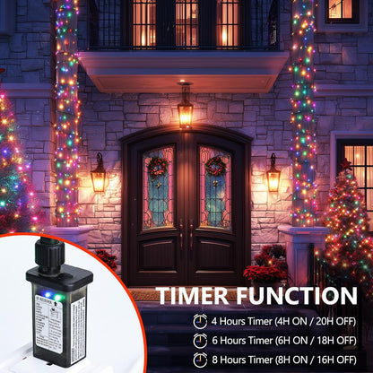 32-key infrared remote with 32.8 ft effective range for color and mode control