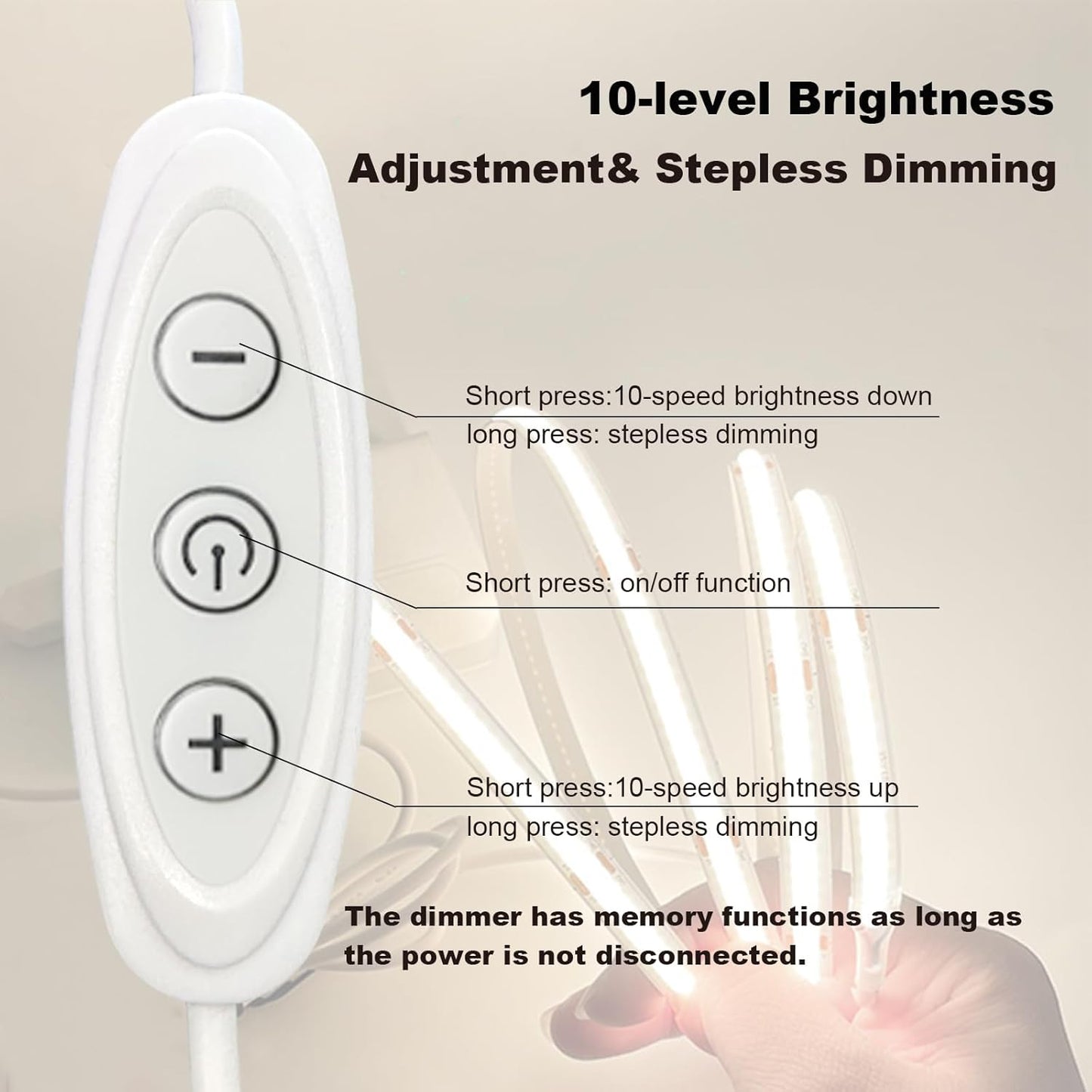 320 leds/m cob chip density producing 1000 lumens with no dark spots