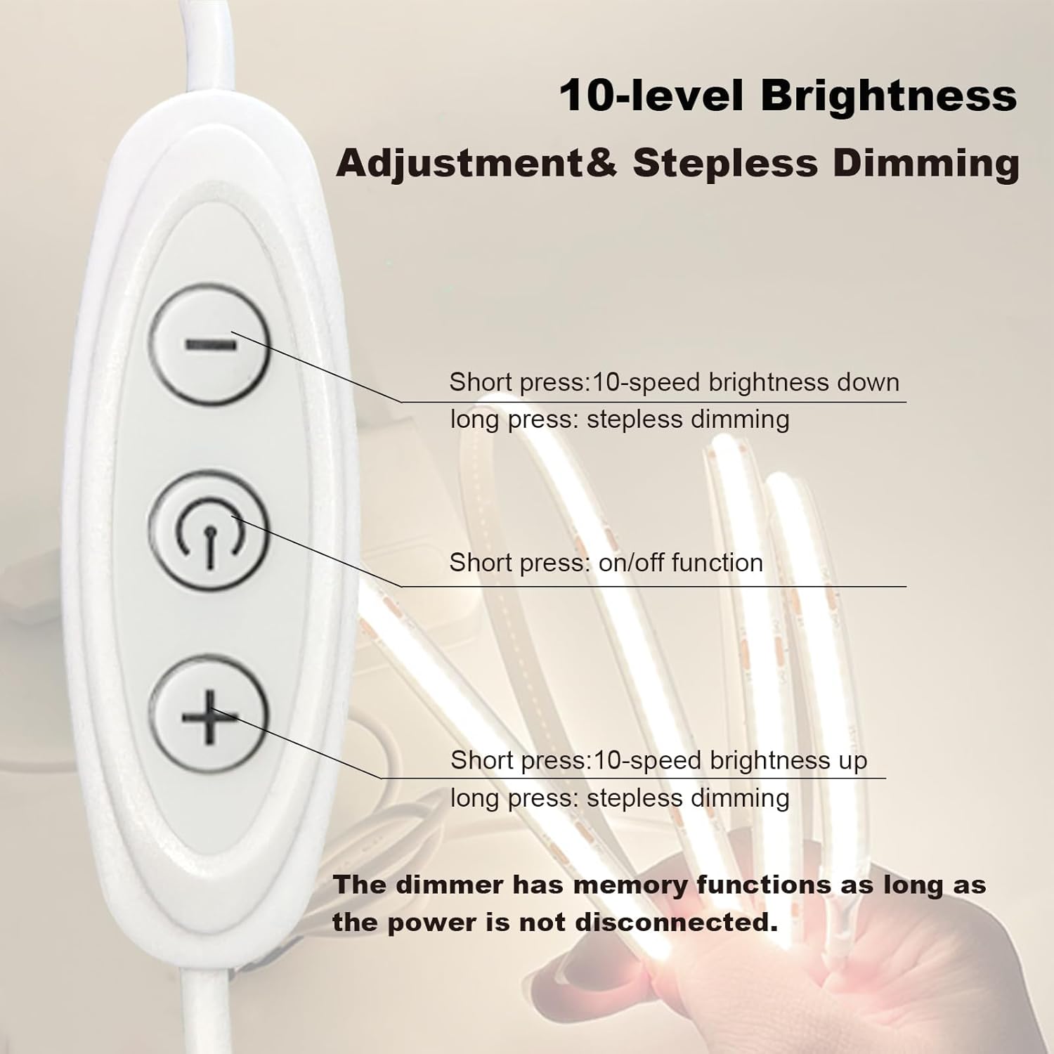 320 leds/m cob chip density producing 1000 lumens with no dark spots