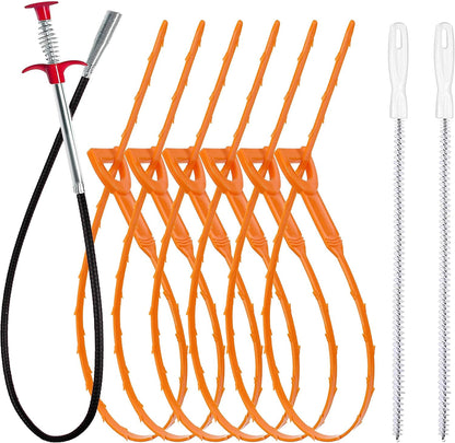 35.5-inch metal clog remover with claw tip for deep pipe penetration and blockage grabbing