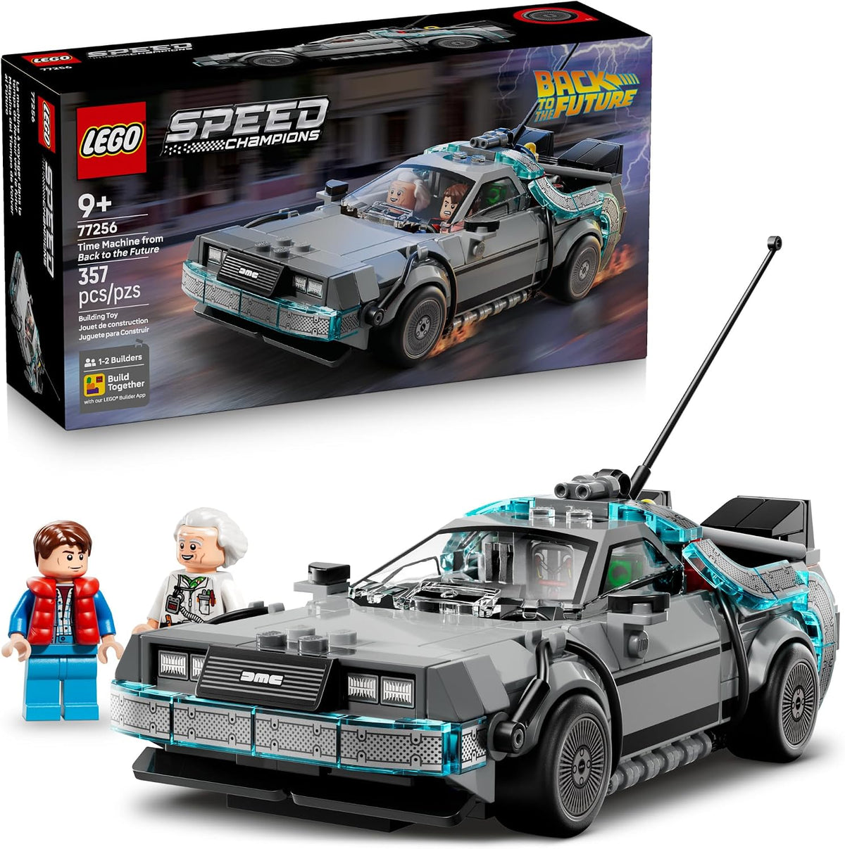 357-piece buildable delorean time machine model
