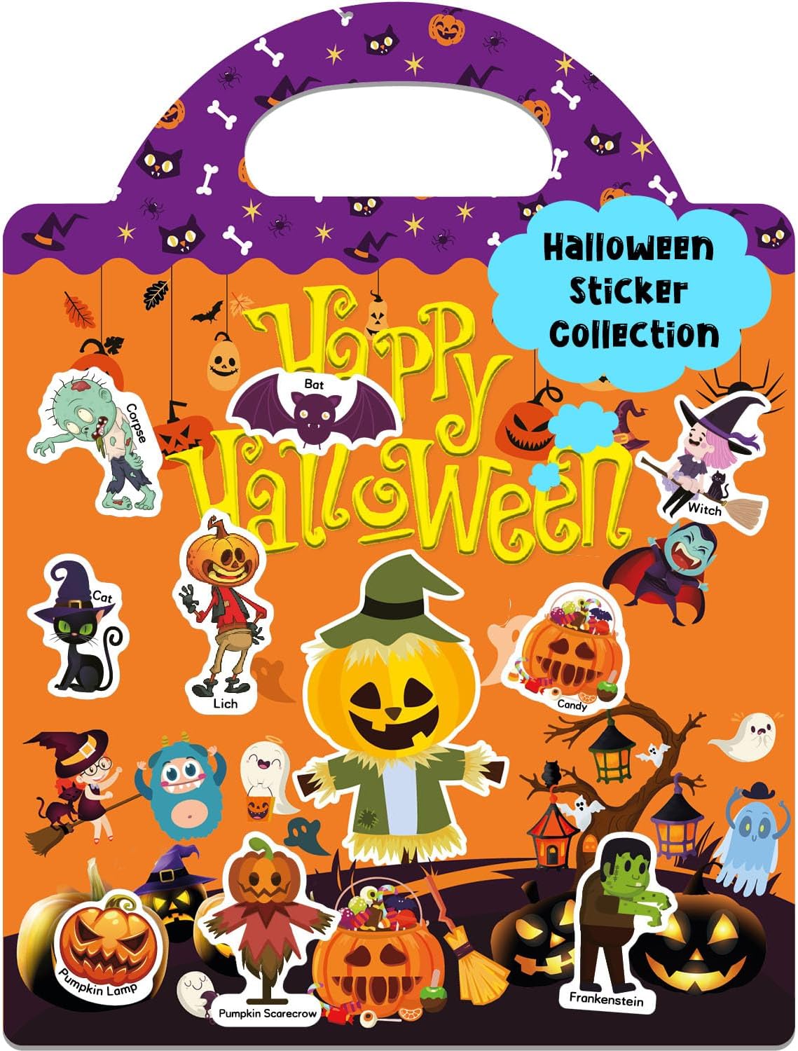 36 non-repetitive themed stickers with matching english vocabulary labels