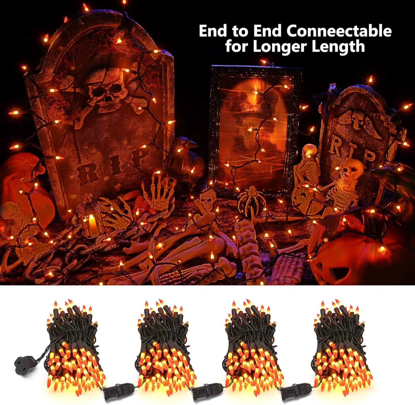 360-degree micro bulb design producing soft, sparkling glow mimicking real candy corn