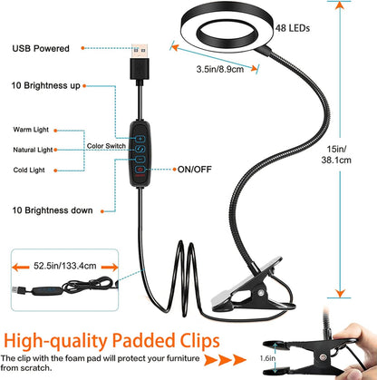 360° flexible gooseneck for precise light direction