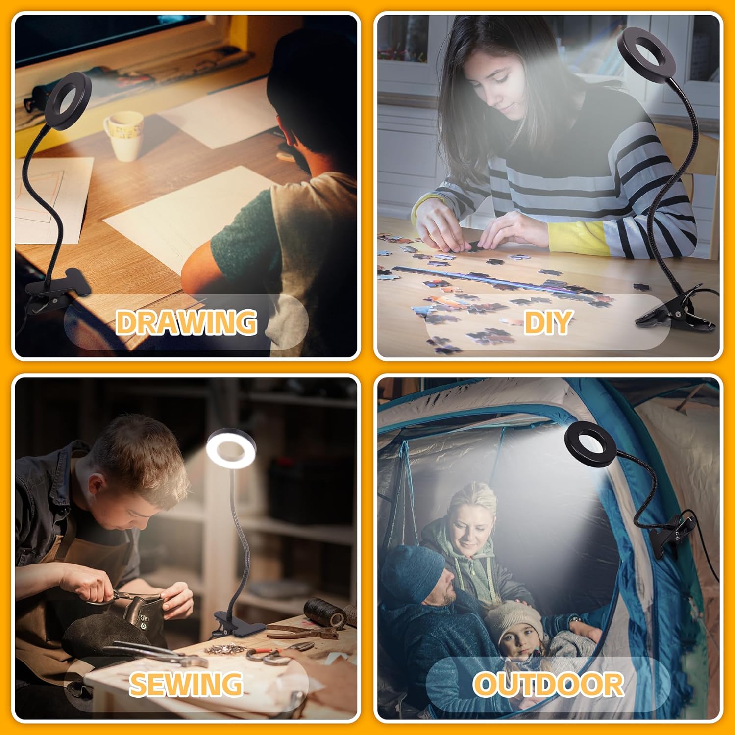 360° flexible gooseneck for precise light direction