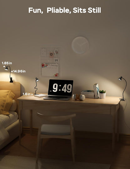 360° flexible gooseneck with sturdy metal clamp mount
