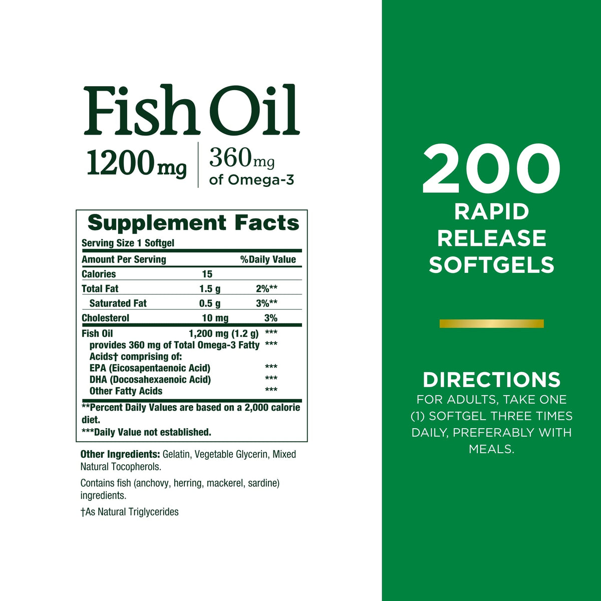 360 mg total omega-3 (epa + dha) per serving