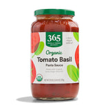 365 by Whole Foods Market, Organic Tomato Basil Pasta Sauce, Dairy Free Vegan Jar for Mixed Diet Family Dinners, 25 Ounce