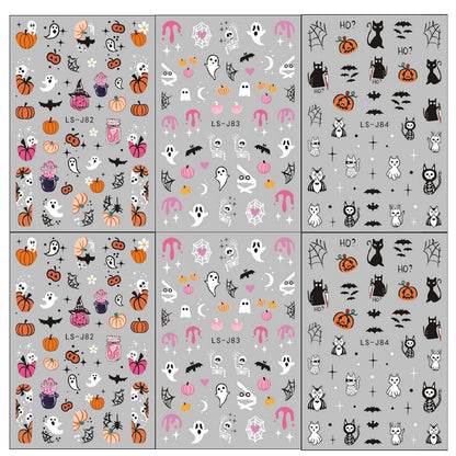3d embossed designs including ghosts, pumpkins, bats, cats, spider webs, and skulls