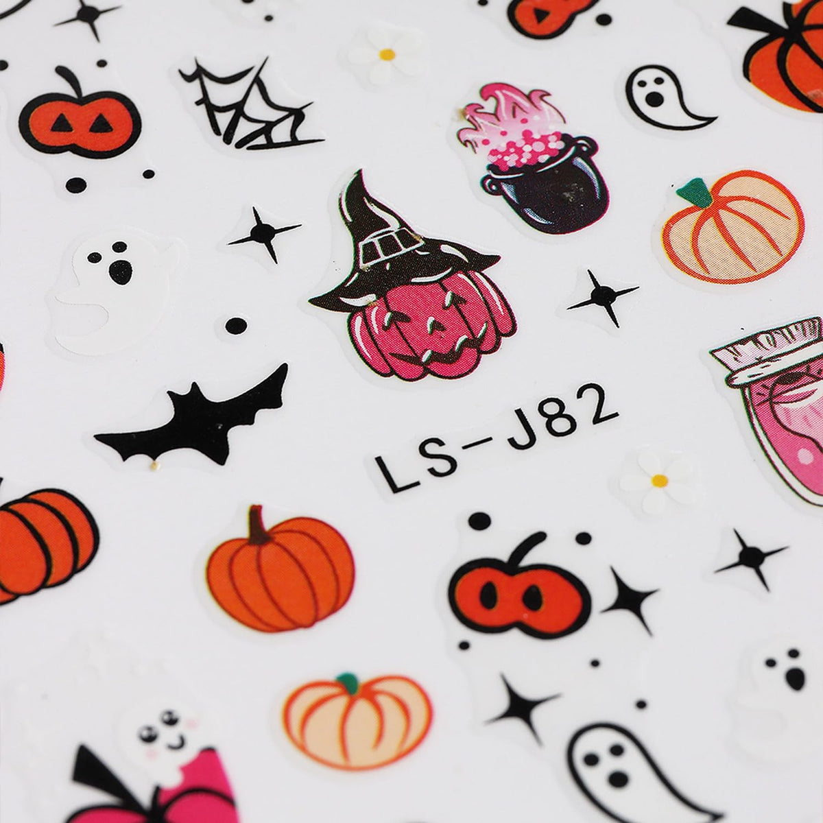 Lil Boo Halloween Nail Stickers for Kids – 3D Ghost & Pumpkin Self-Adhesive Decals for Trick-or-Treat Night
