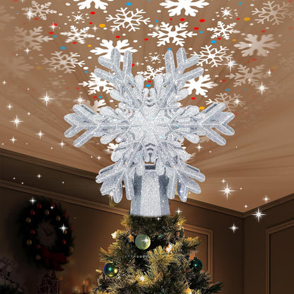 3d hollow snowflake design with led projector lamp inside