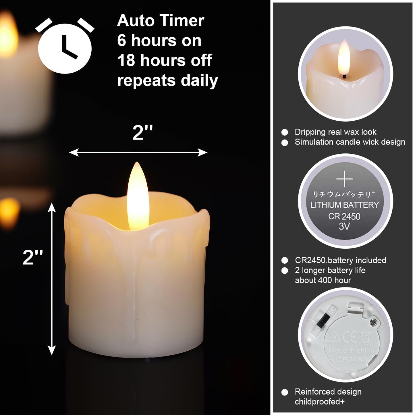3d led flame simulation with realistic warm-white flicker