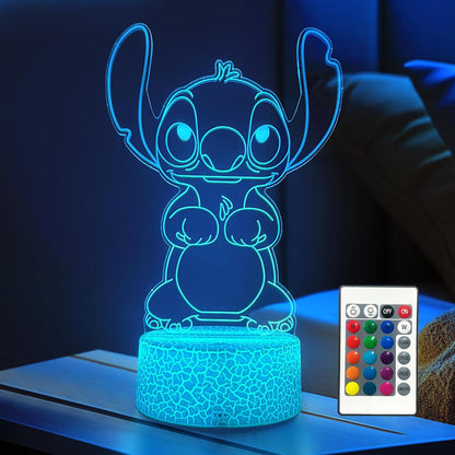 3d optical illusion acrylic panel with character artwork (stitch or kitty variants)
