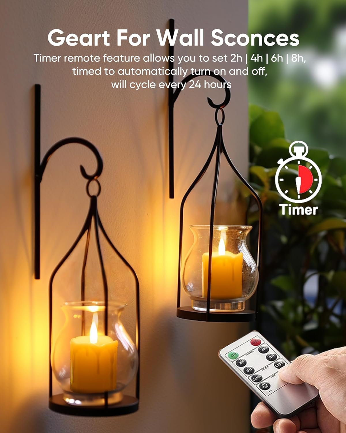 3d wick design with realistic led flickering warm white glow