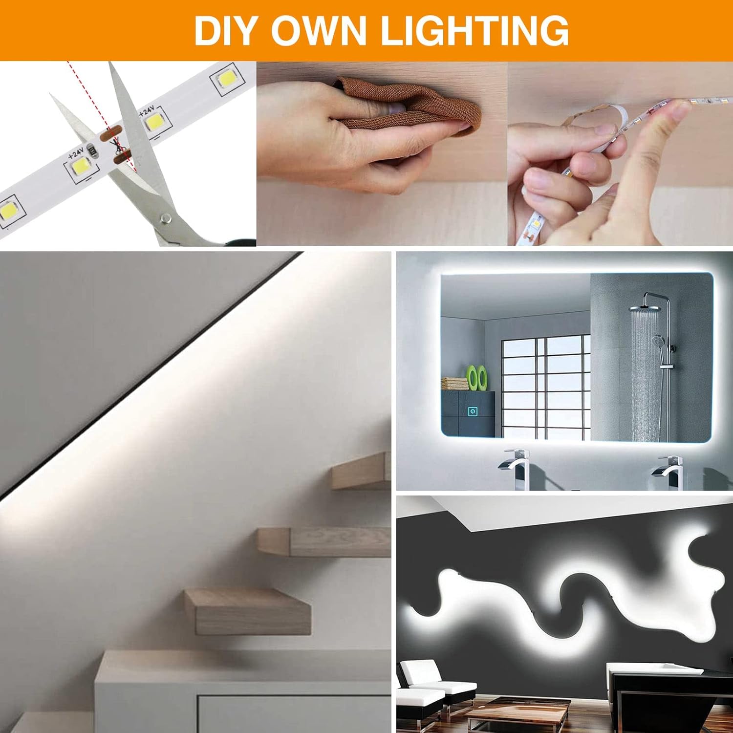 3m-style adhesive backing for tool-free peel-and-stick installation
