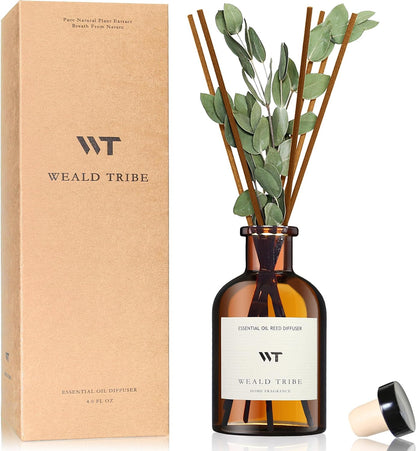 4.0 fl oz lead-free glass round bottle with integrated dried-flower arrangement
