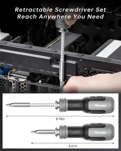 4.53" extension shaft for accessing recessed or hard-to-reach screws